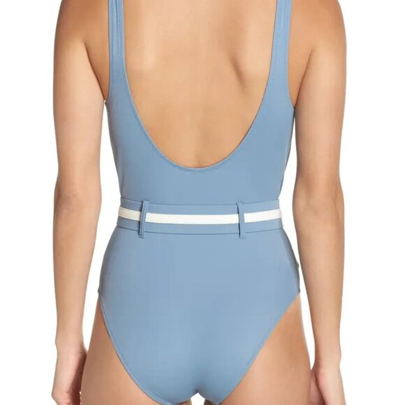 Solid & Striped The Victoria One Piece Swimsuit Size L Blue - Picture 3 of 12
